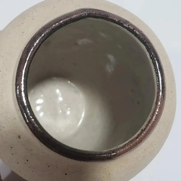 Vintage Signed Mexican Tonala Art Pottary Handpainted Blue/Green/White Foliage - Picture 5 of 6